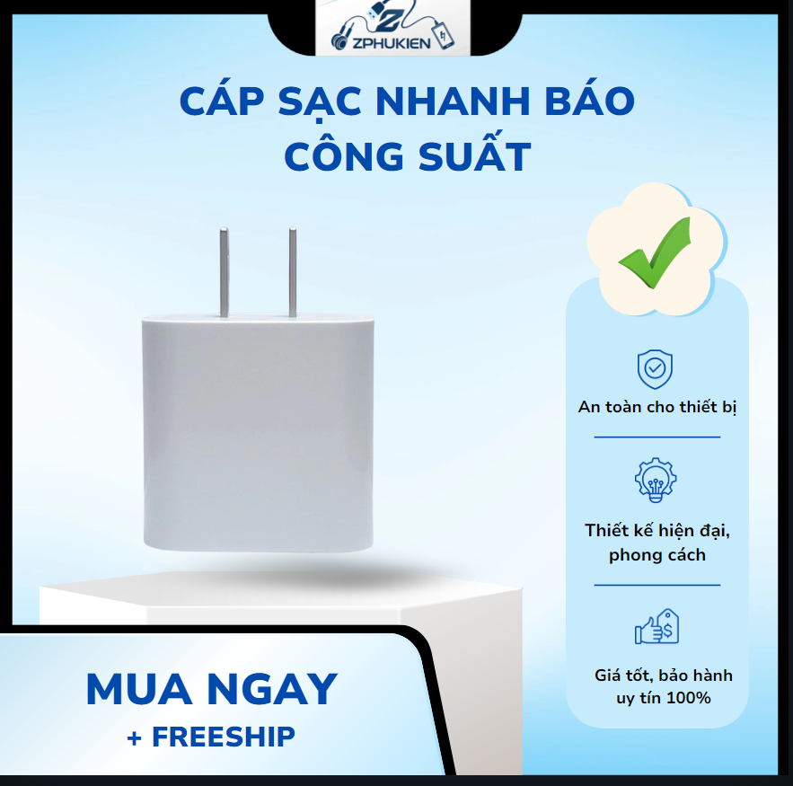 Bộ sạc nhanh (Củ PD 20W + Dây sạc nhanh Type-C) không nóng máy, an toàn ổn định cho điện thoại - Ảnh 3