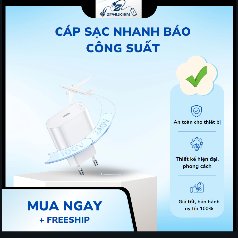 Bộ sạc nhanh 20w dùng cho x...11 12 13 14 Củ sạc chính hãng Hoco cao cấp pd20w - Ảnh 3