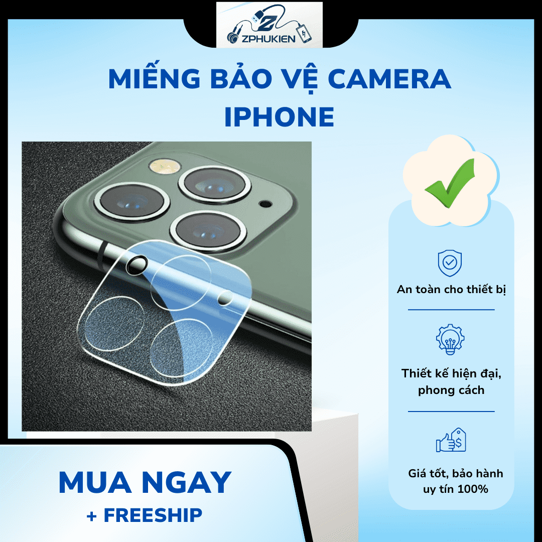 Kính cường lực bảo vệ camera IPhone - Ảnh 3